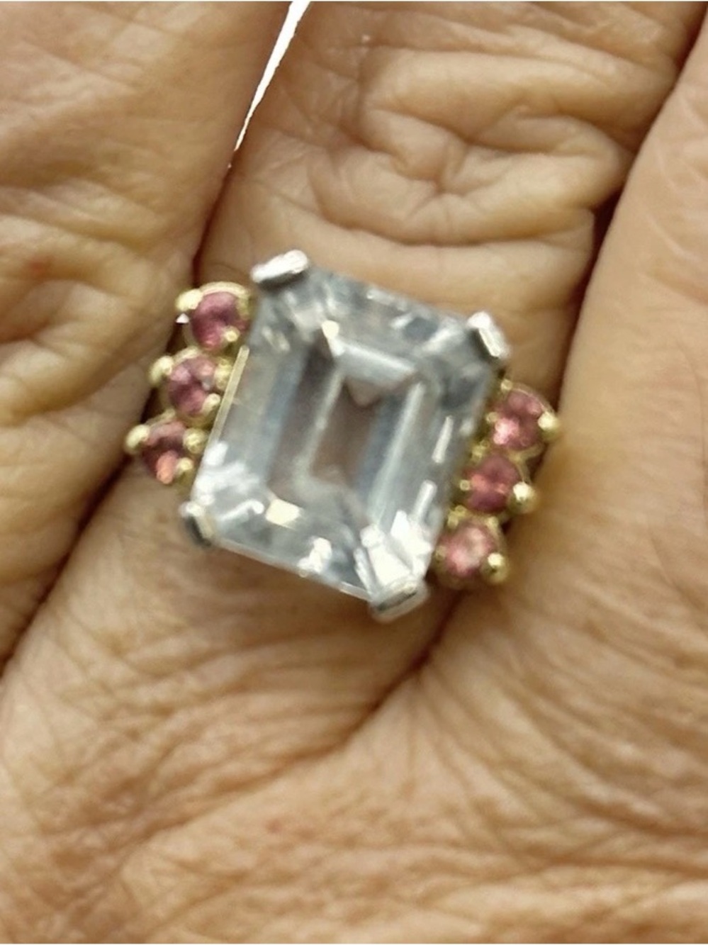 Lagos Caviar Estate White Topaz & Pink Tourmaline Ring - Picture 12 of 12